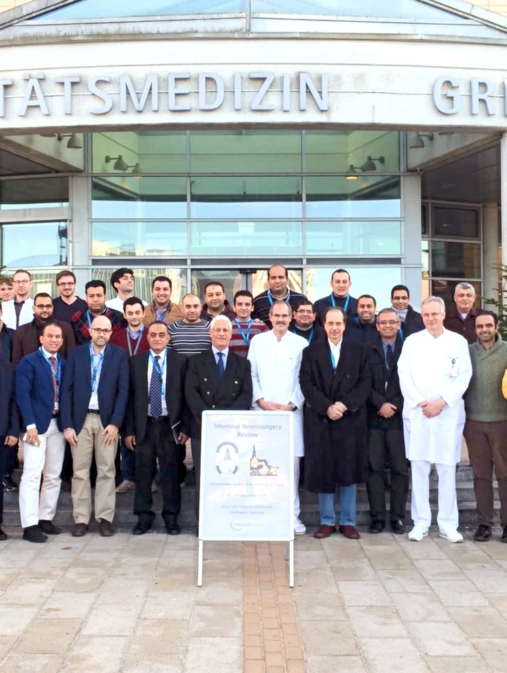 Faculty and trainees from Cairo and Greifswald in front of University Medicine Greifswald